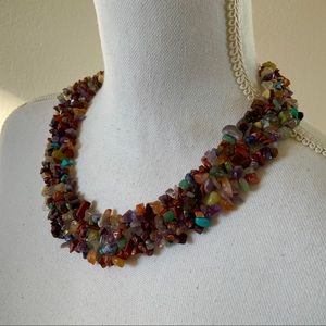 Natural Gemstone Beaded Collar/Bib Necklace